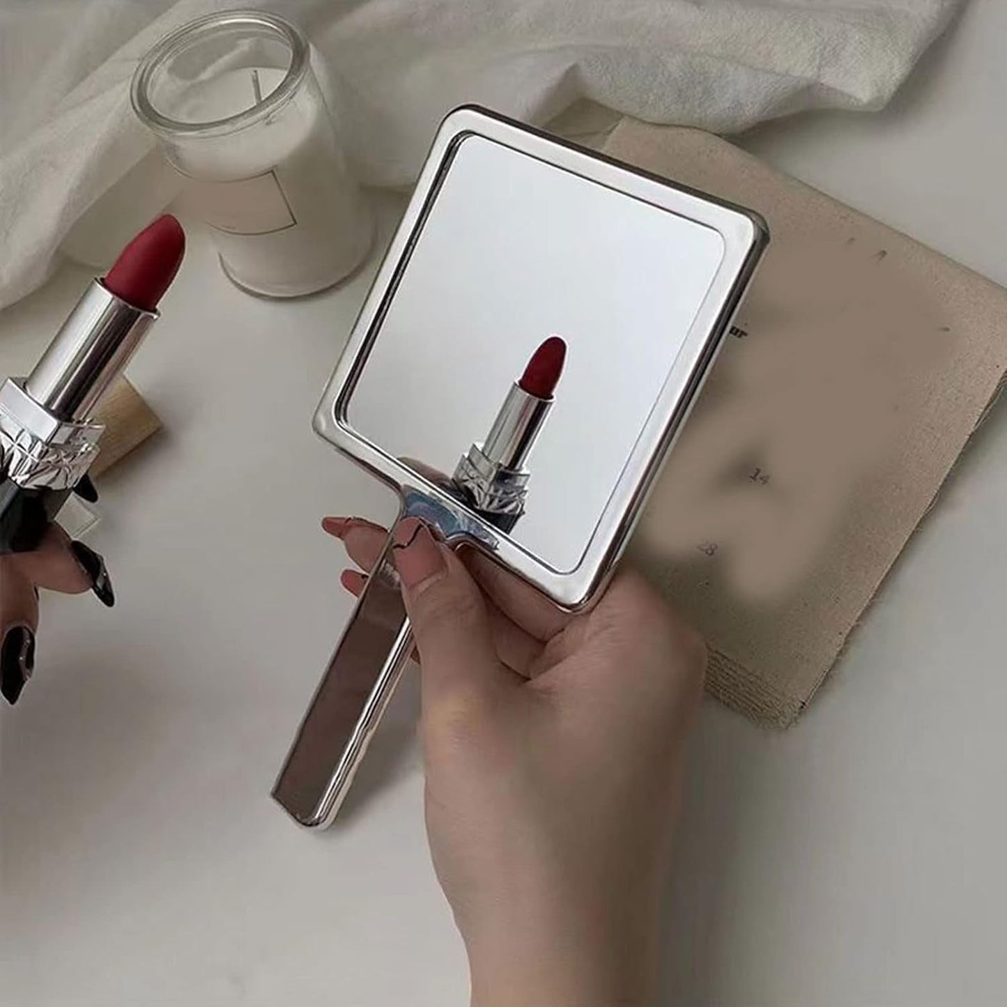 Mirror For Makeup Liquid Temperament Square Handle Mirror Makeup Mirror/ 053262