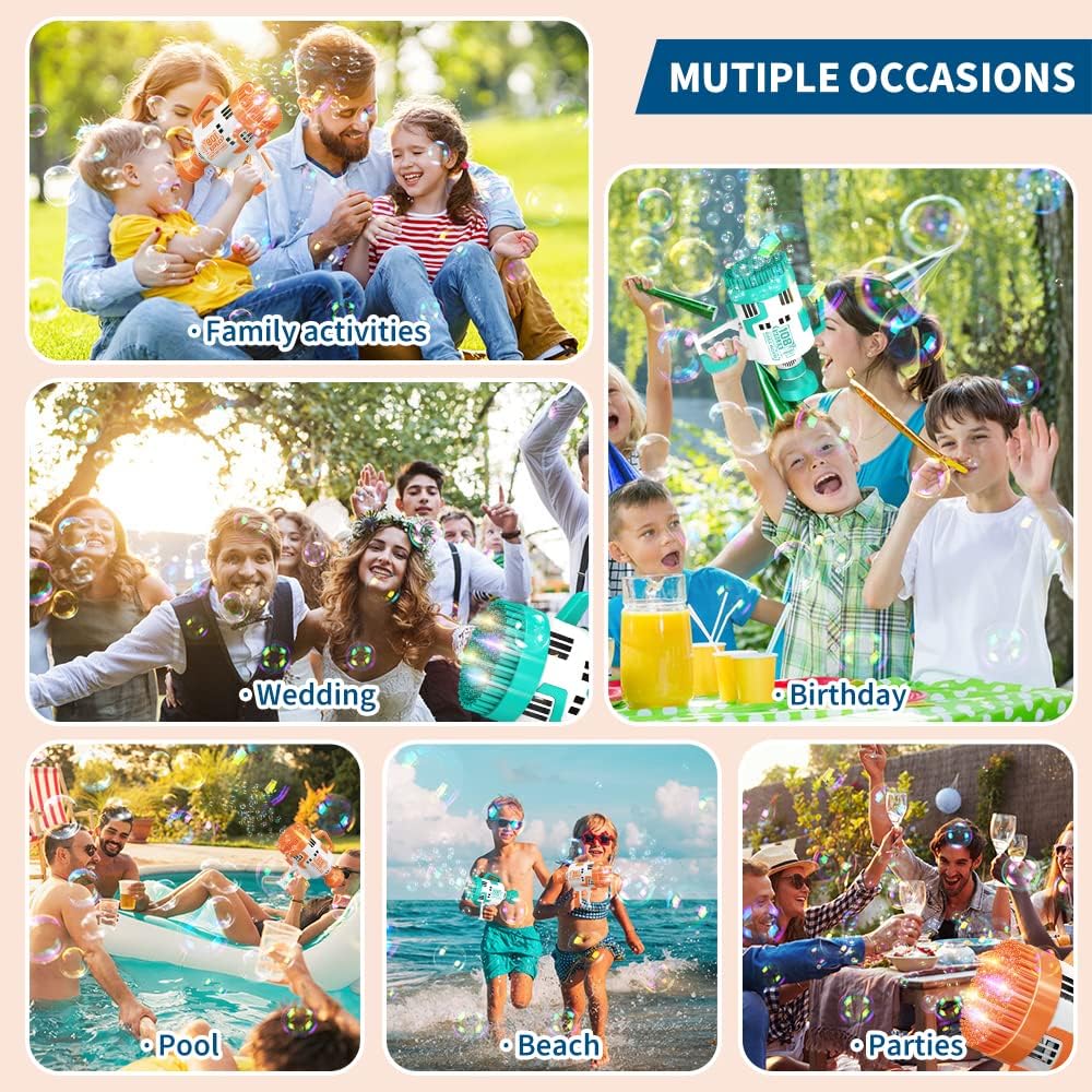 Bubble Gun 108 Holes With Colorful Lights For Kids Toys - Medaid International