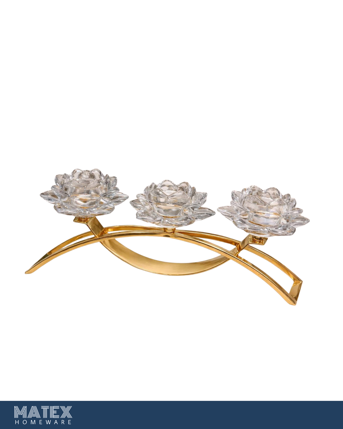 Golden Lotus Trio Candle Holder
