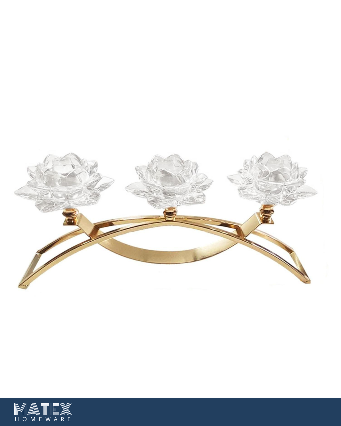 Golden Lotus Trio Candle Holder