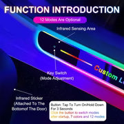 4 Pieces Car Door Logo Led Moving Door Scuff USB