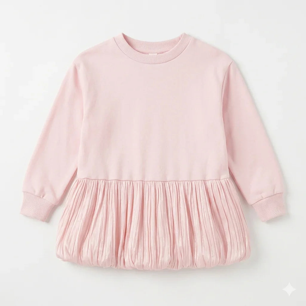 Zara Girl's Light Pink Blouse With Pleated Peplum Hem | Zara in Lebanon