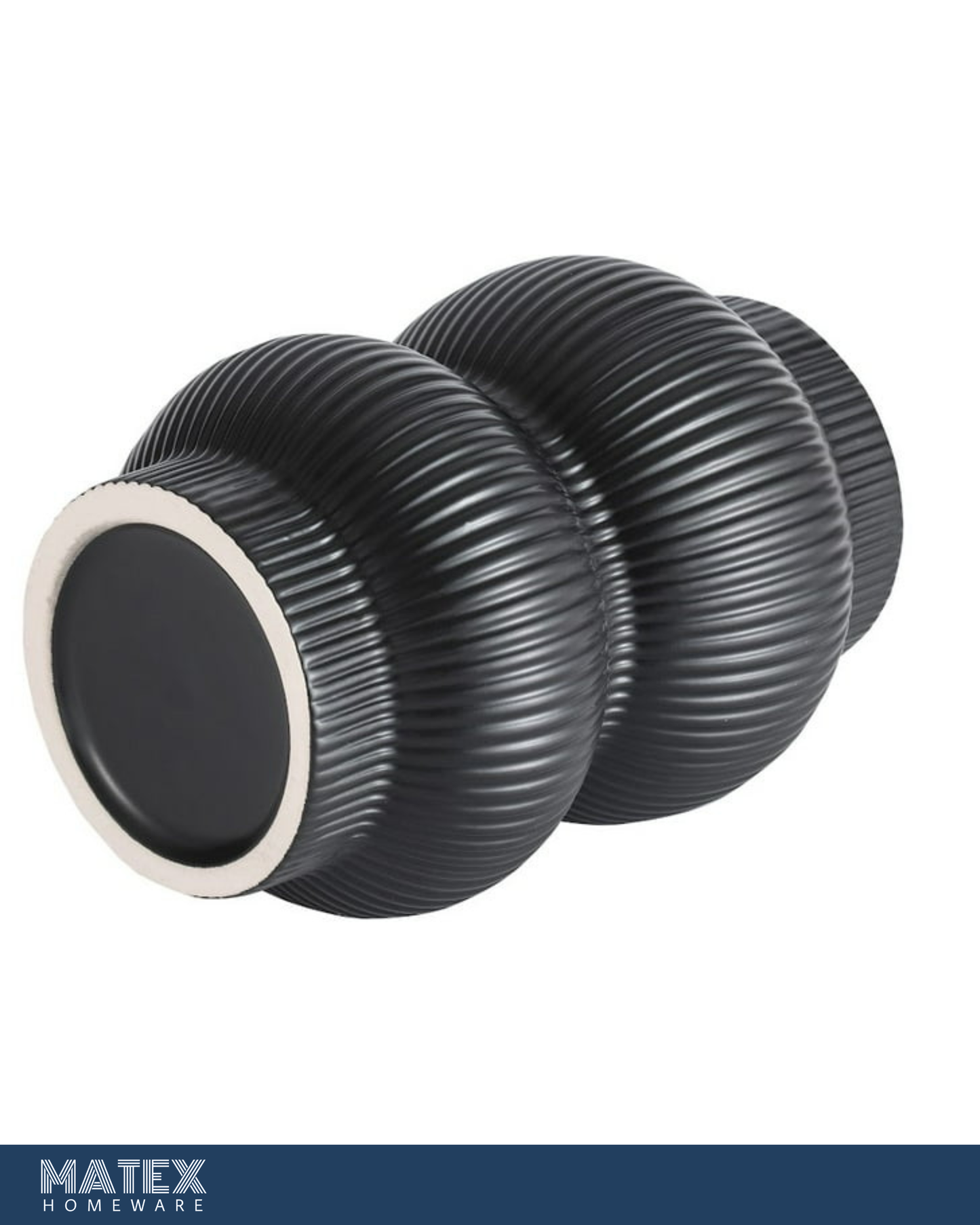 Midnight Ribbed Vase