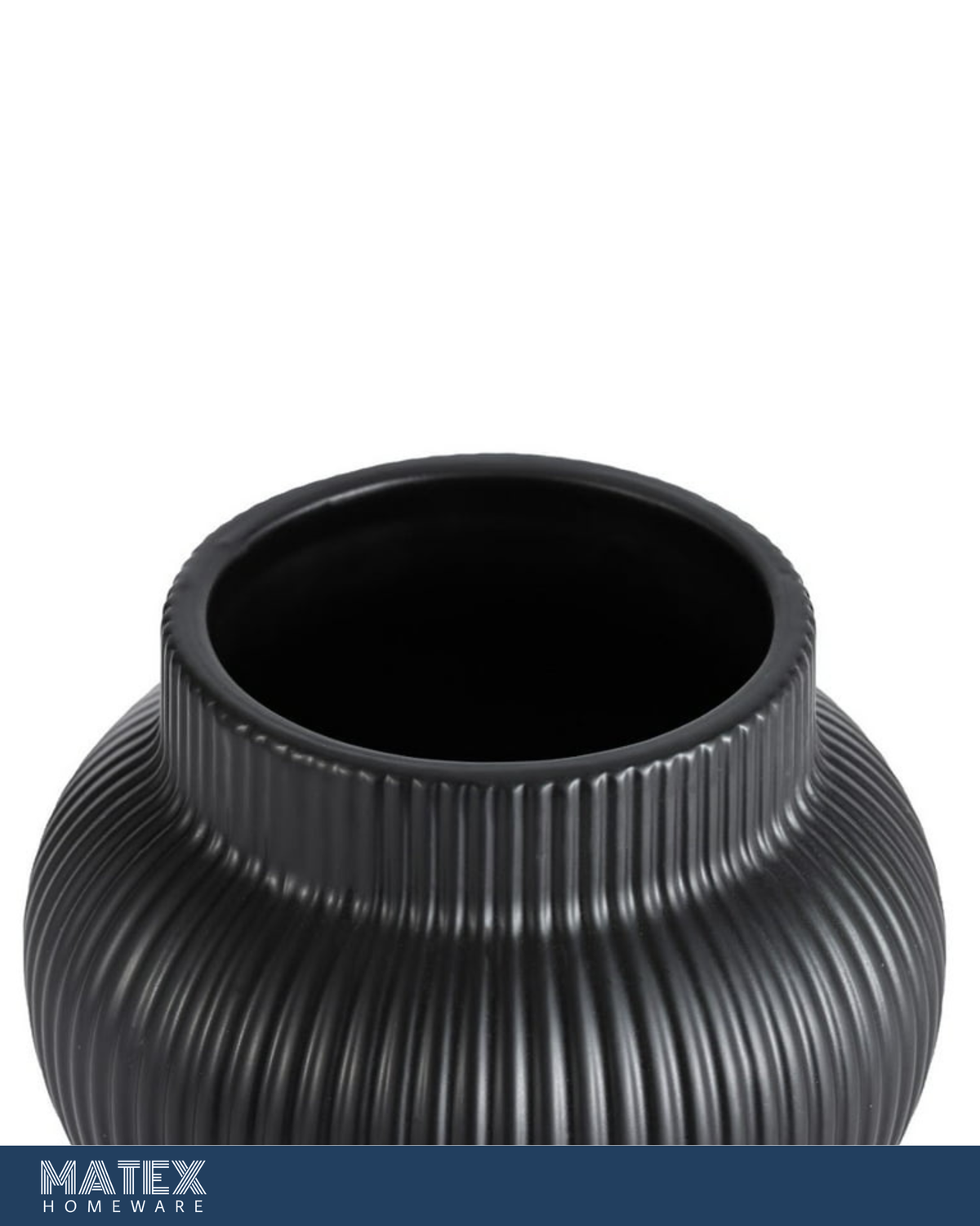 Midnight Ribbed Vase