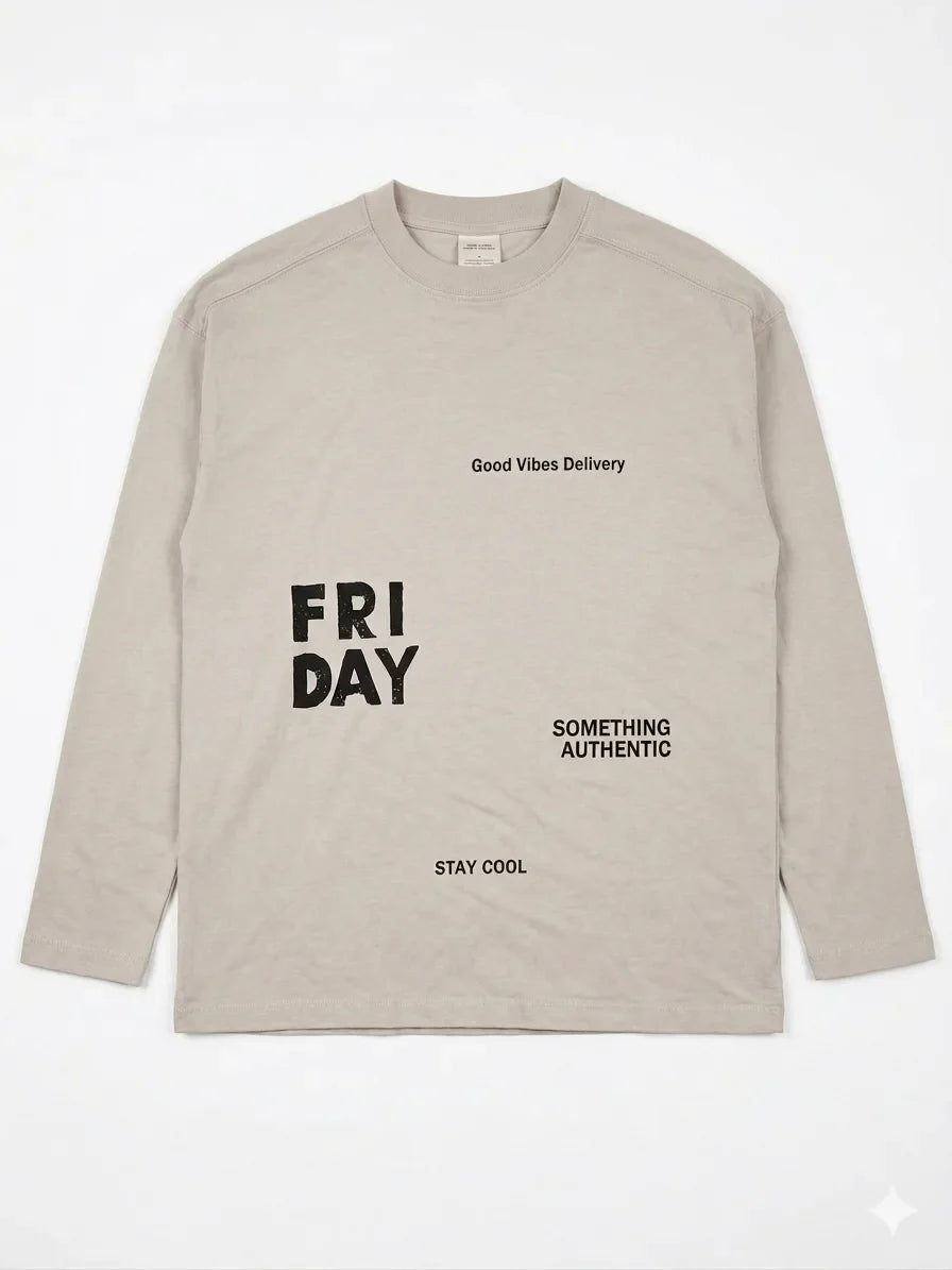 Zara Boy's Beige "Good Vibes Delivery" Long Sleeve Blouse | Zara In Lebanon