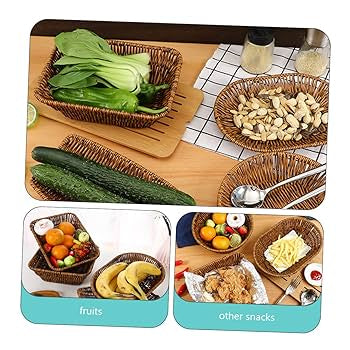 Plastic Rectangular Woven Storage Basket