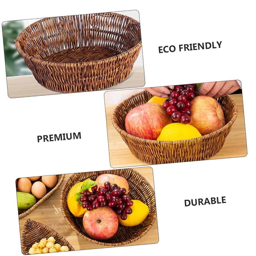 Plastic Round Woven  Storage Basket
