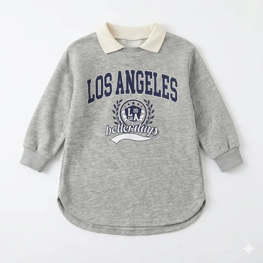 Zara Baby Girl's Grey "Los Angeles" Sweatshirt Dress | Zara In Lebanon