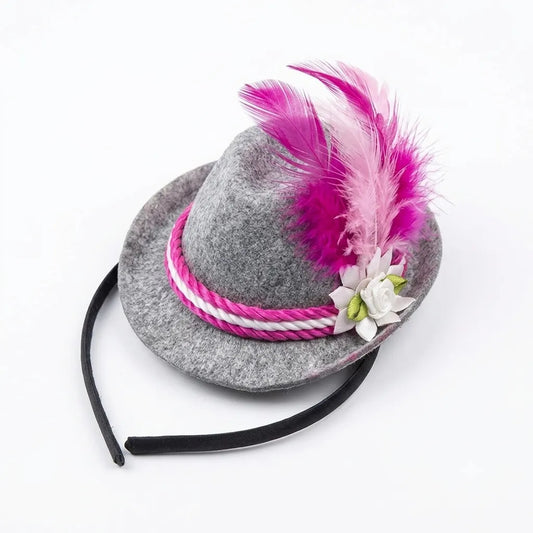 SD Pink Feathers & Flower Mini Hat Headband | SD In Lebanon