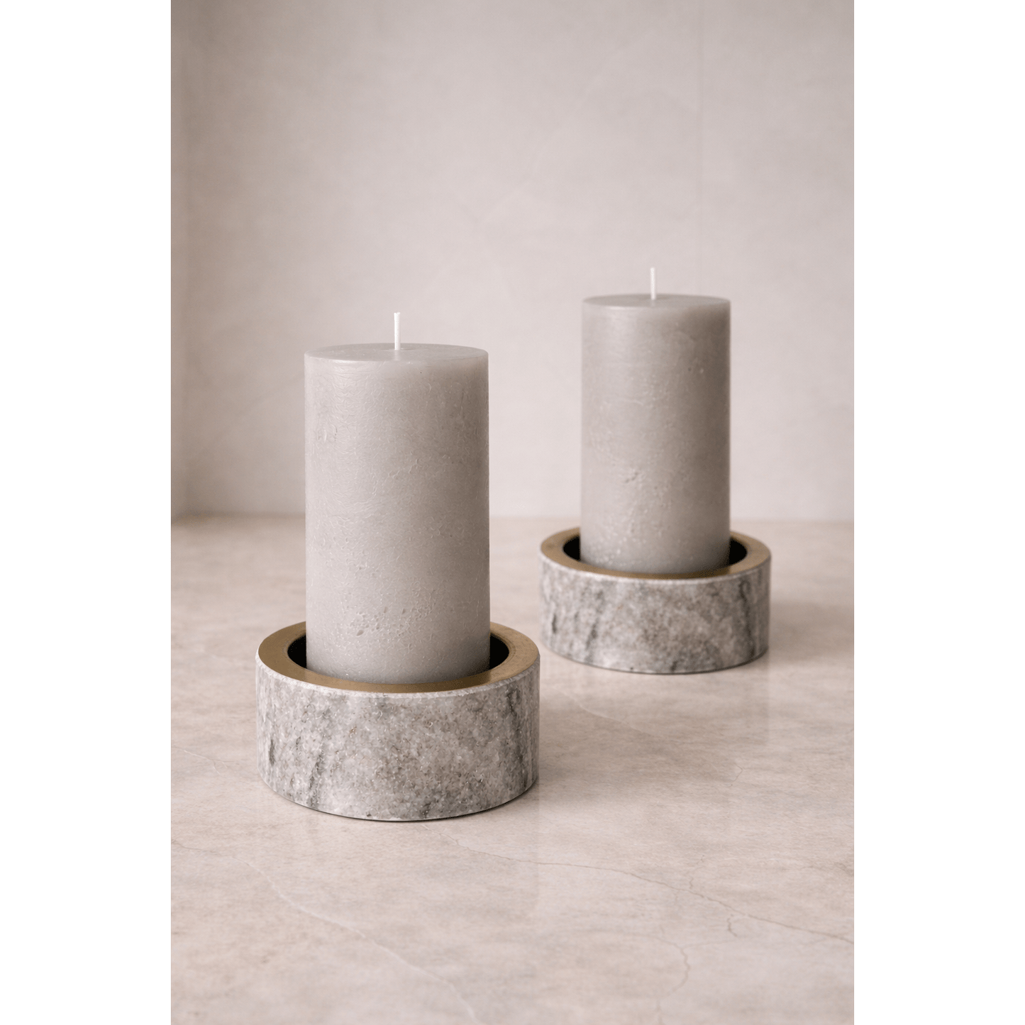 Modern Marble Candle Holder with Candle
