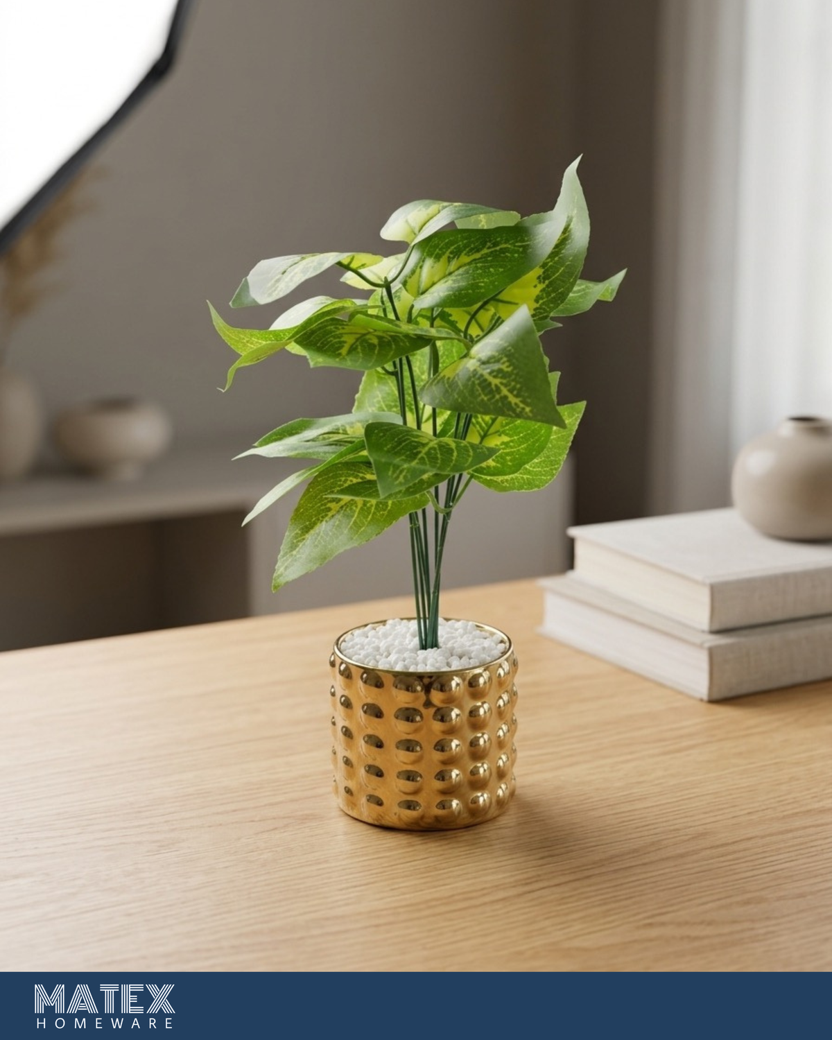 Lycka GreenTop Flower plant Gold Pot