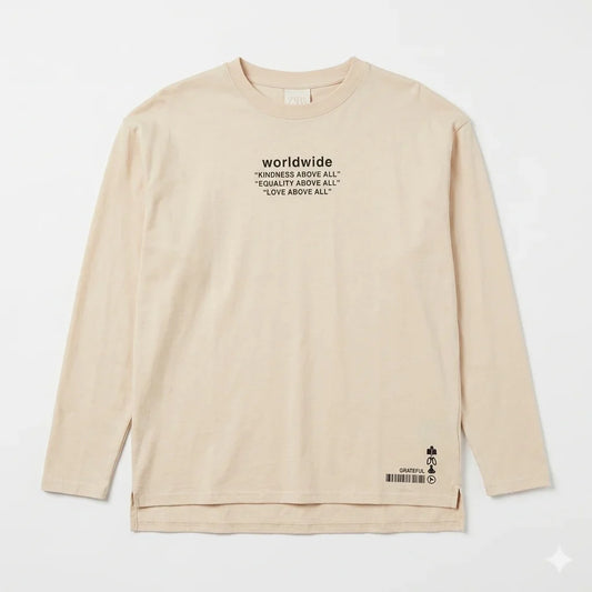 Zara Boy's Beige "Worldwide" Long Sleeve Blouse | Zara In Lebanon