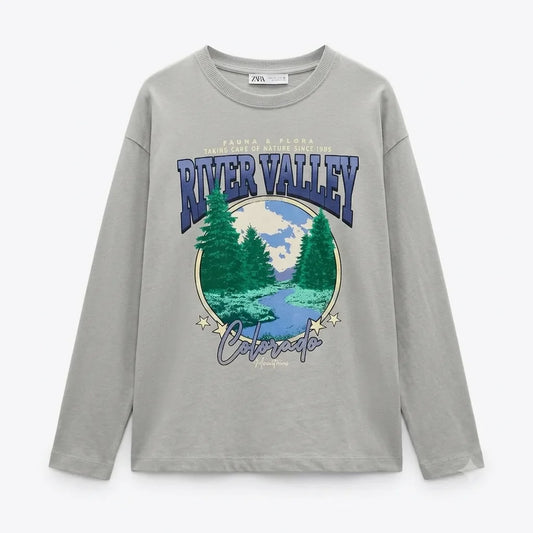 Zara Boy's Grey "River Valley" Long Sleeve Blouse | Zara In Lebanon