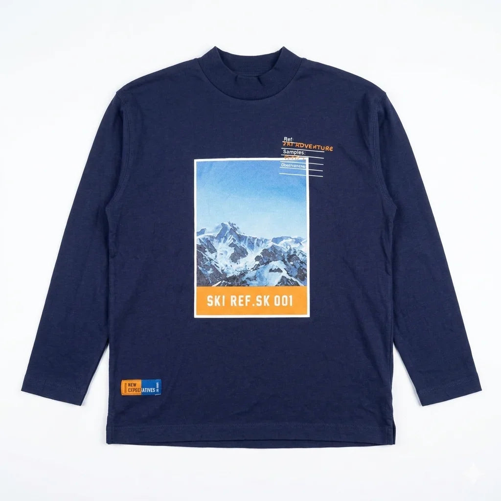 Zara Boy's Navy "Ski Adventure" Graphic Long Sleeve Blouse | Zara In Lebanon