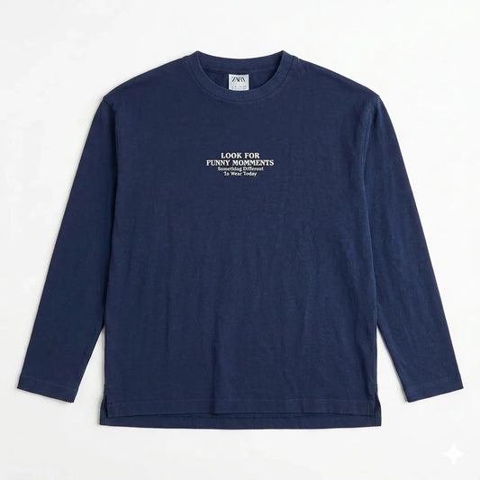 Zara Boy's Navy Text Print Long Sleeve Blouse | Zara In Lebanon