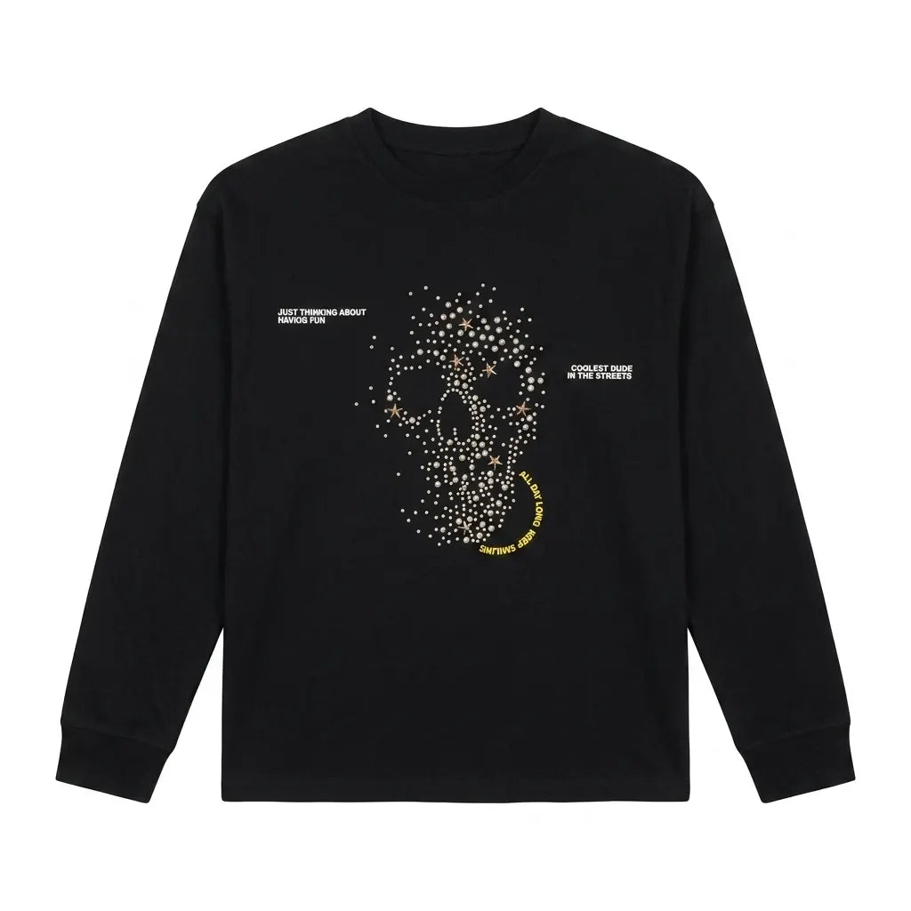Zara Girl's Black Long Sleeve Blouse With Stud Embellishments | Zara In Lebanon