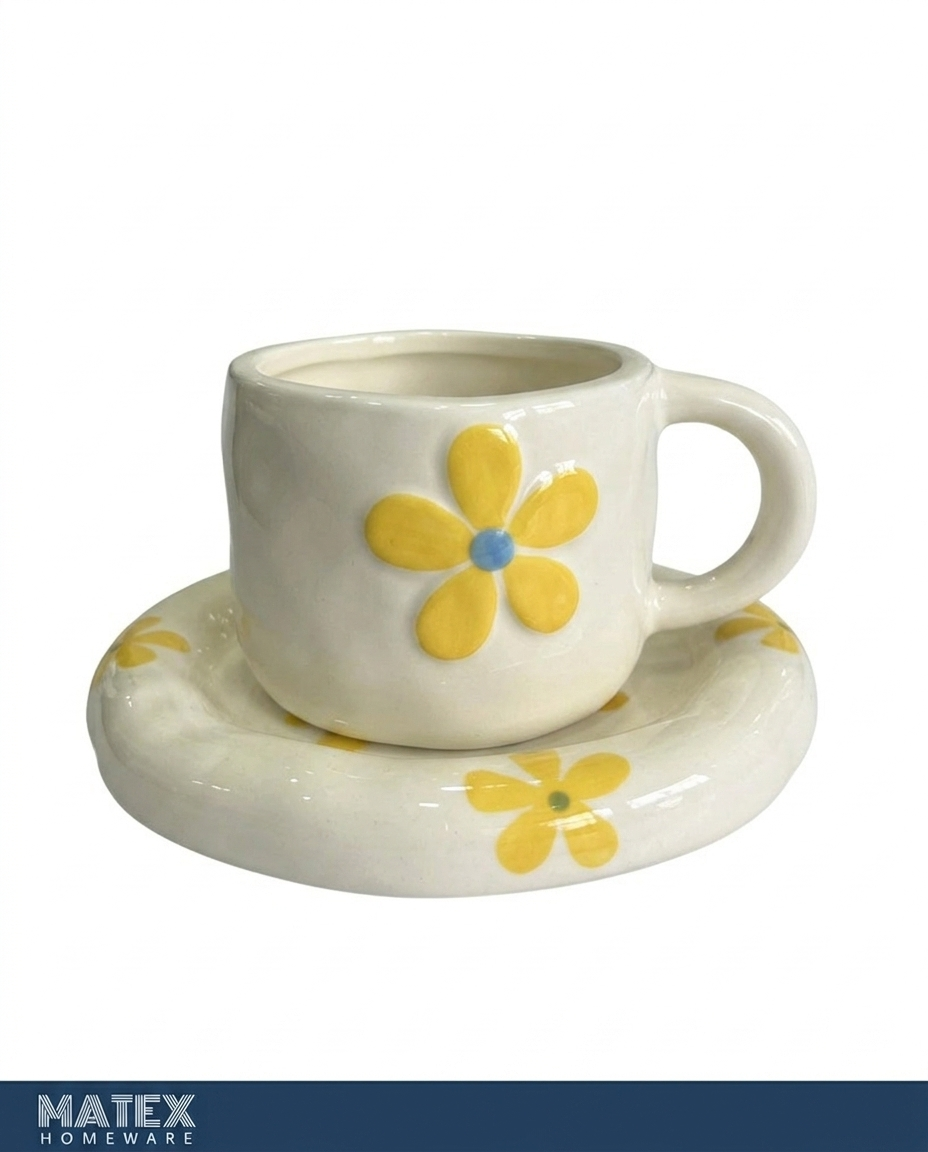 Flower Bloom Mug & Saucer Set
