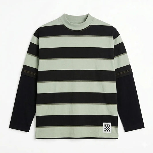 Zara Boy's Sage Green/Black Striped Long Sleeve Blouse | Zara In Lebanon