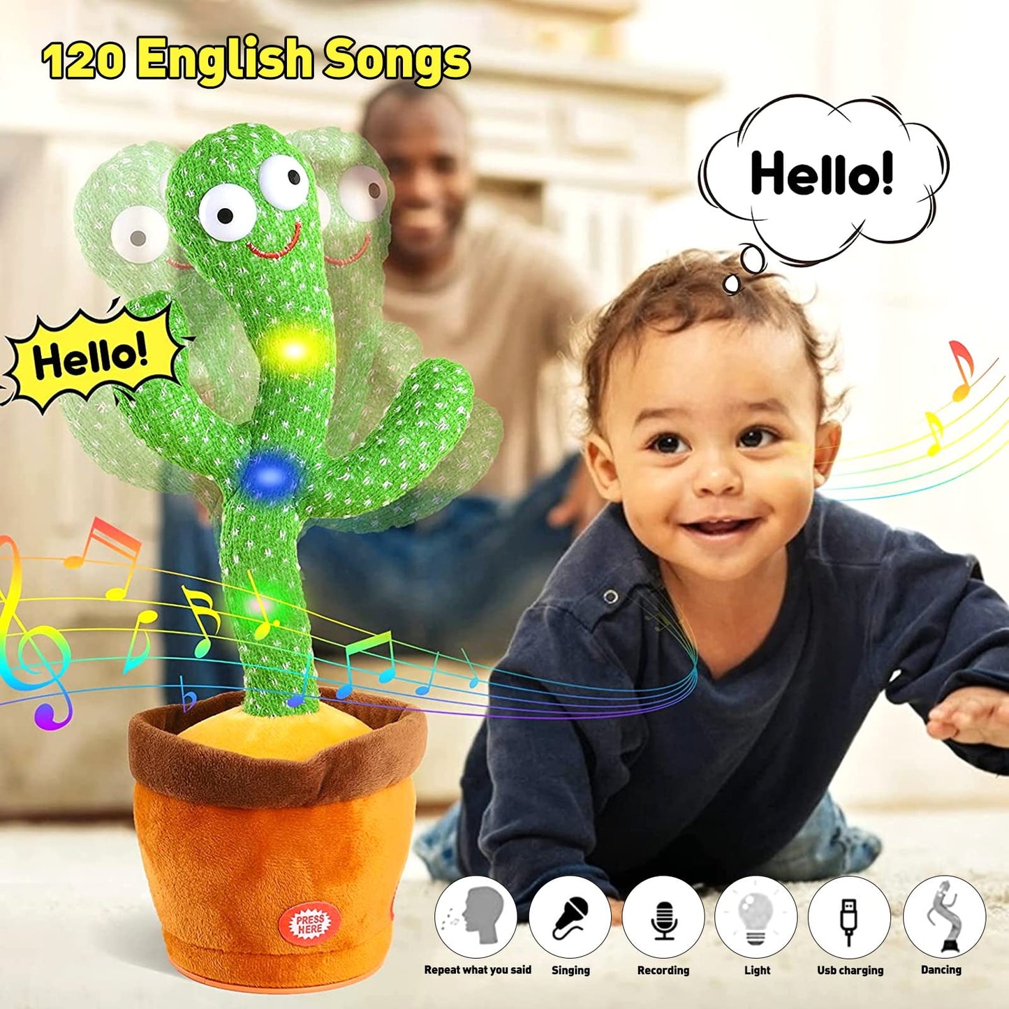 Interactive Speaking Cactus Toy لعبة صبار ناطقة تفاعلية
