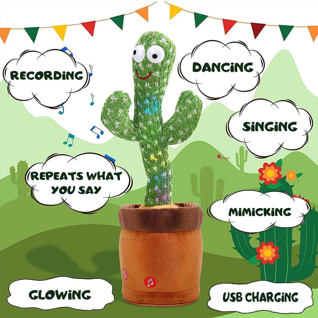 Interactive Speaking Cactus Toy لعبة صبار ناطقة تفاعلية