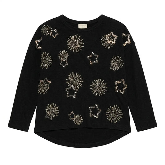 Zara Girl's Black All Over Embellishments Long Sleeve Blouse | Zara In Lebanon
