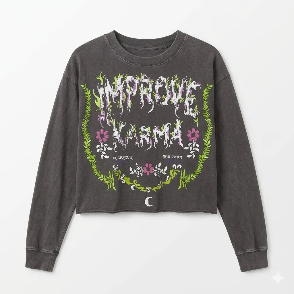 Zara Girl's Dark Grey All Over Floral Print Long Sleeve Blouse | Zara In Lebanon