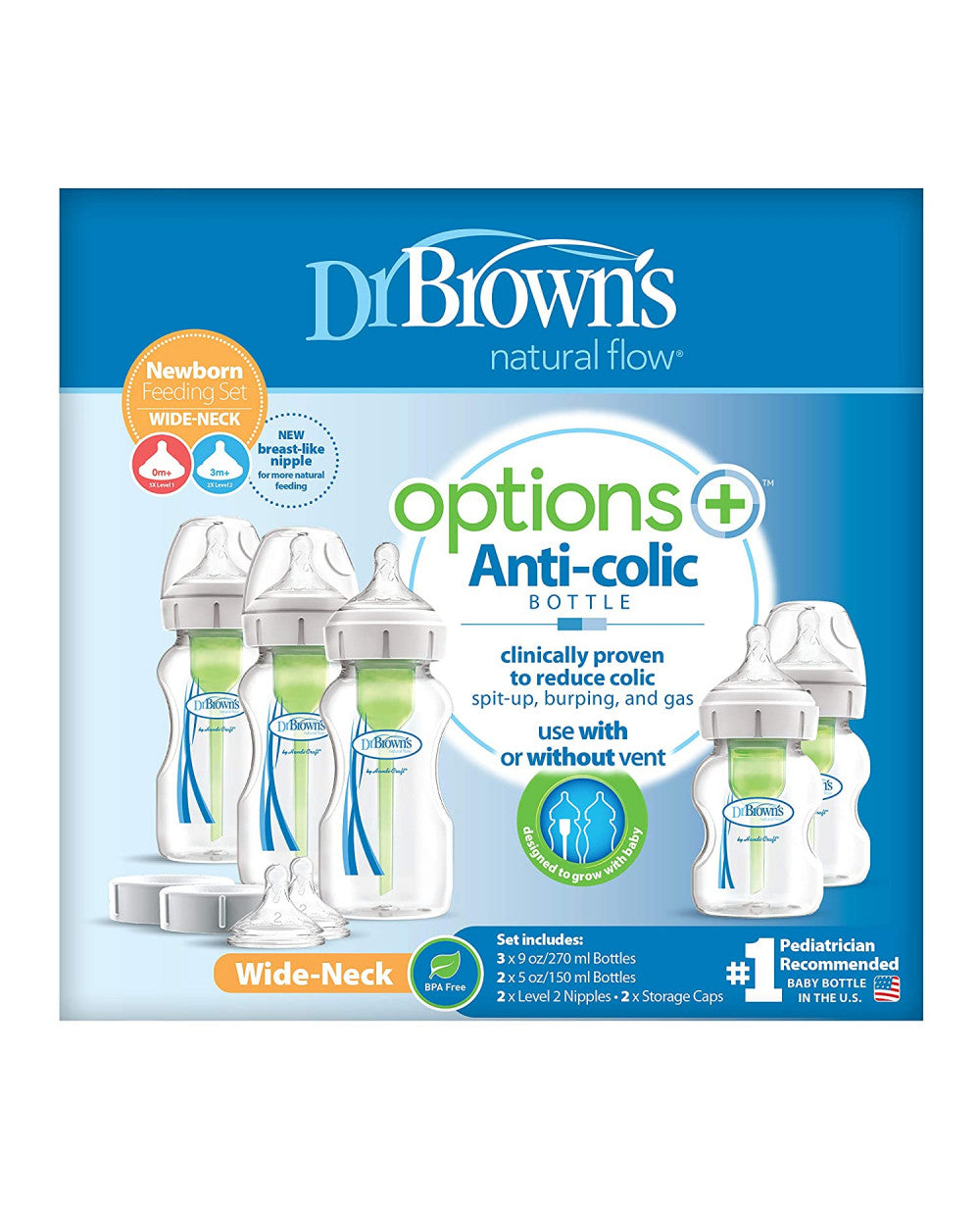 DrBrown's - Wide Neck OP+ Anti-Colic Newborn Feeding Set
