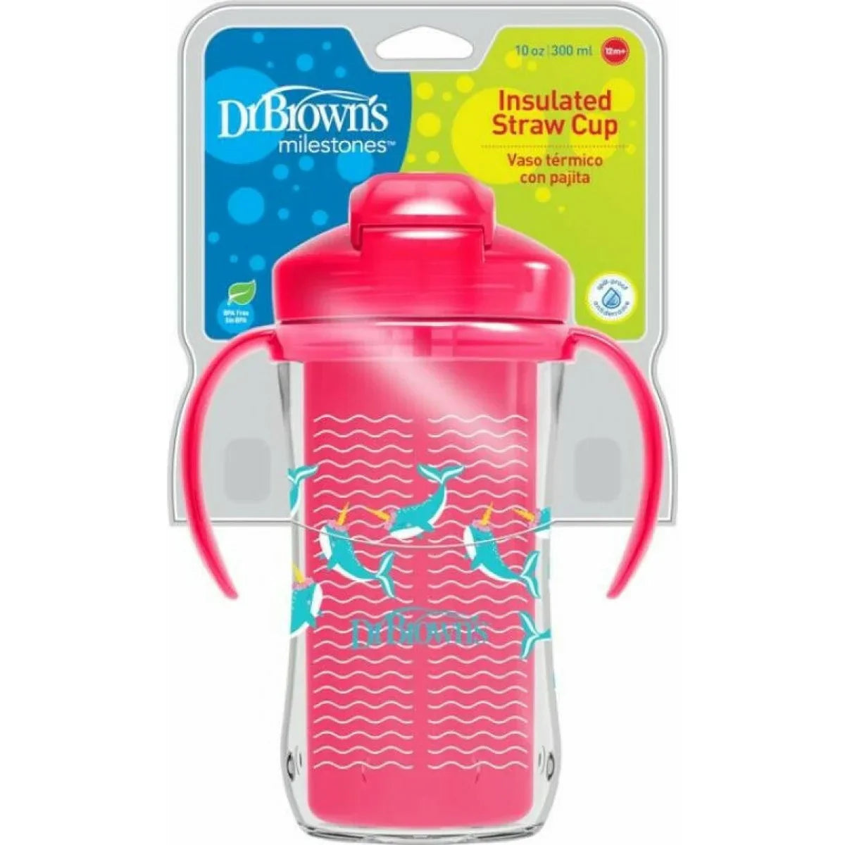 DrBrown's - Insulated Straw Cup 300ML - (9m+) -Pink