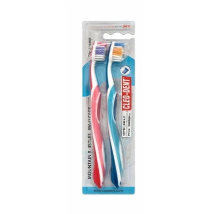 Cleo-Dent Mountain Bristles – Maxi Care Medium Toothbrush x2