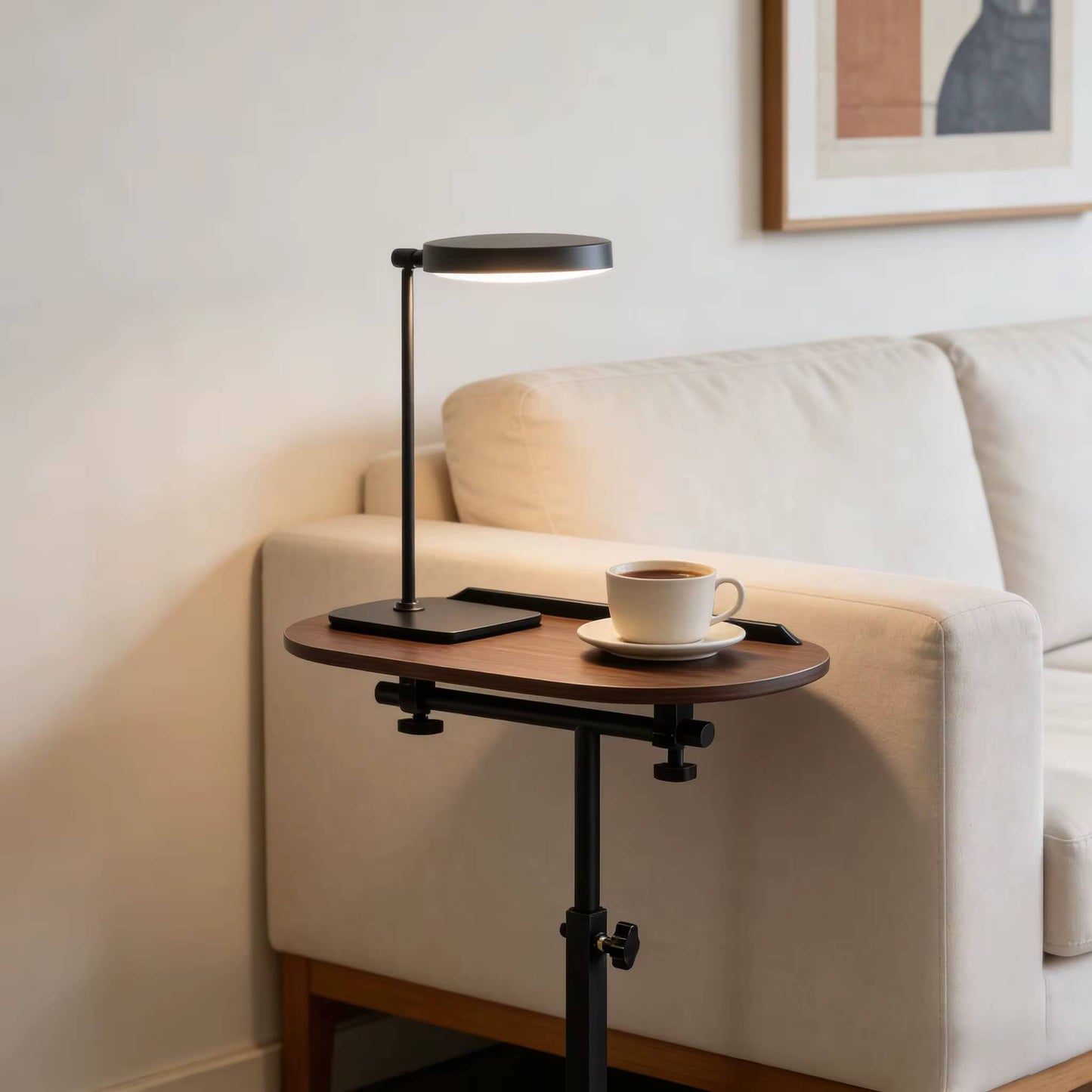 Adjustable C-Shaped Side Table