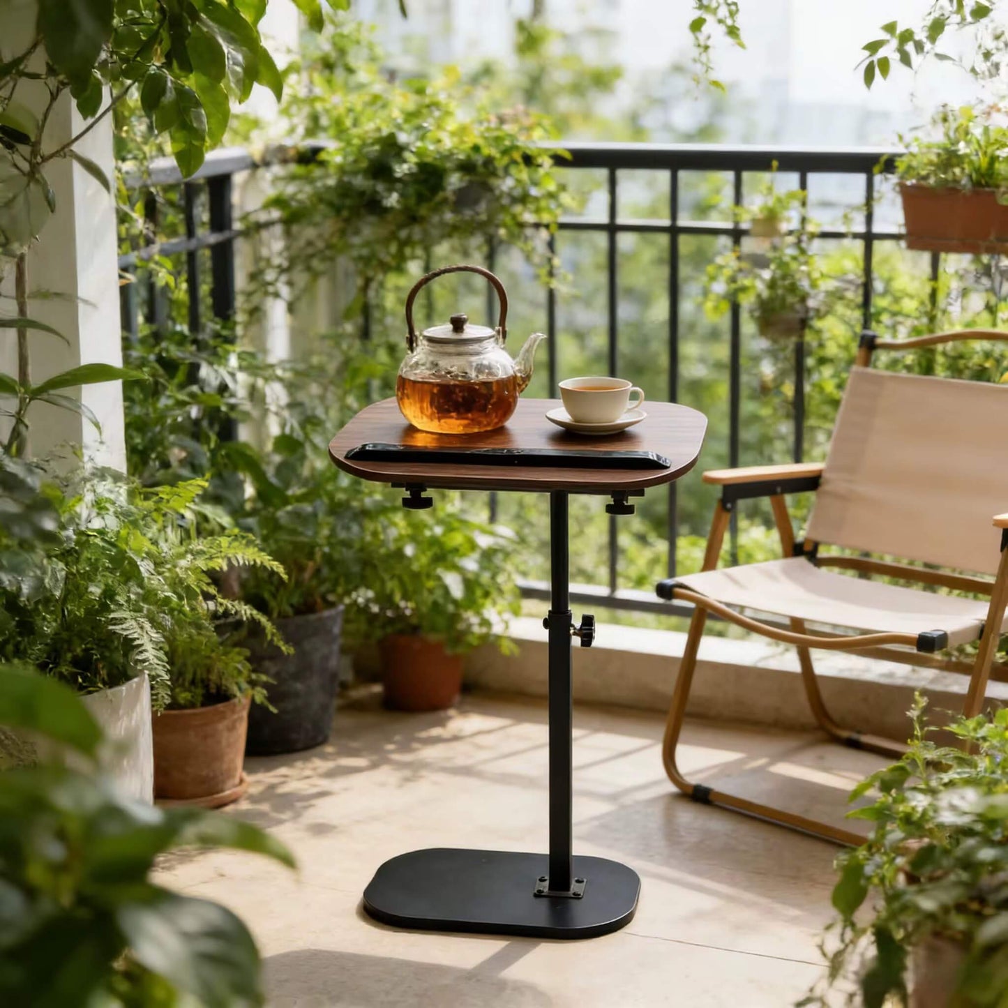 Adjustable C-Shaped Side Table