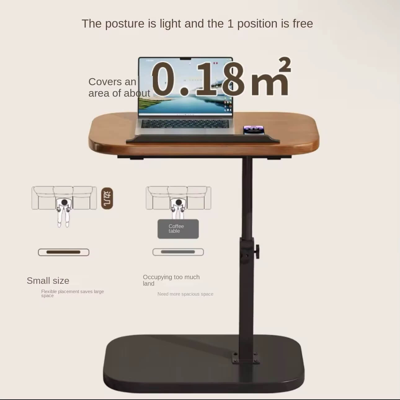 Adjustable C-Shaped Side Table