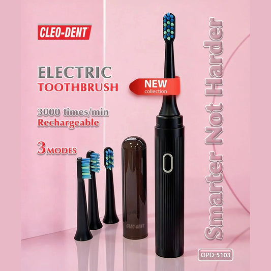 Cleo-Dent Electric Toothbrush – 3 Modes, 30,000 Vibrations/Min