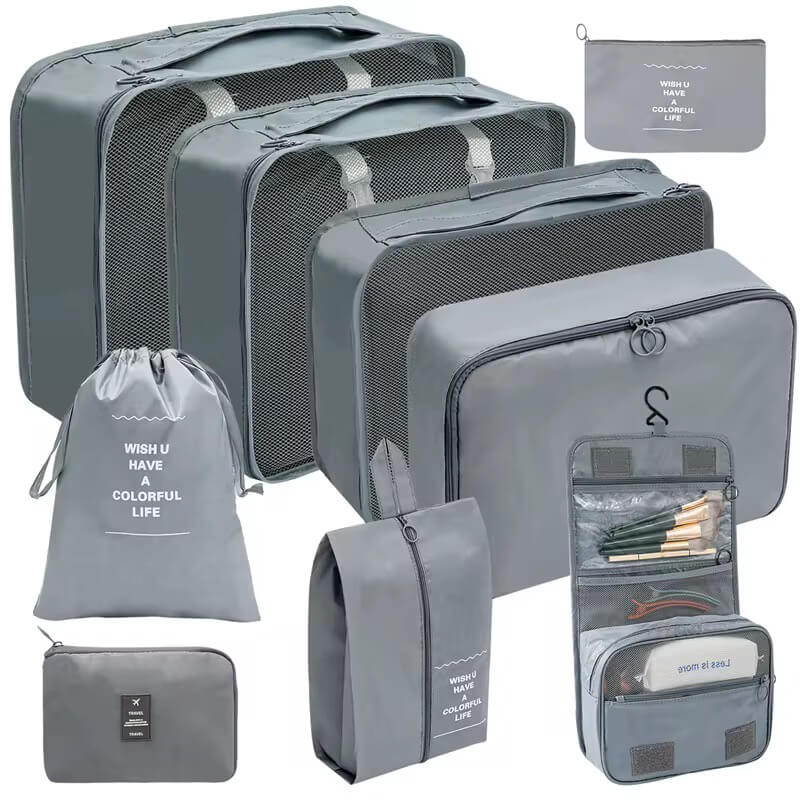 9 Piece Travel Packing Cubes Luggage Organizer - Medaid International