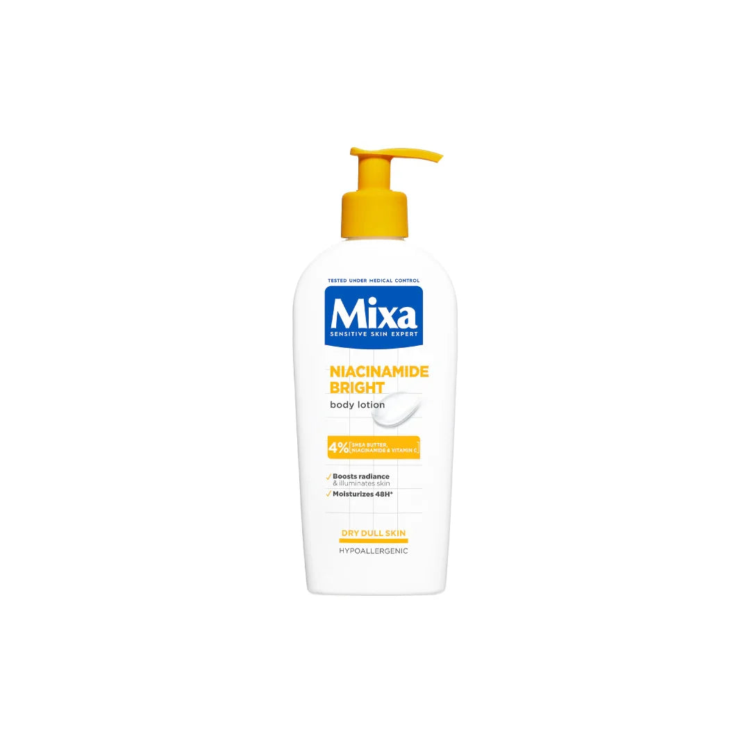 Mixa Niacinamide Bright Body Lotion - For Dry & Dull Skin in Need of Unifying - With Shea Butter, Niacinamide & Vitamin  250