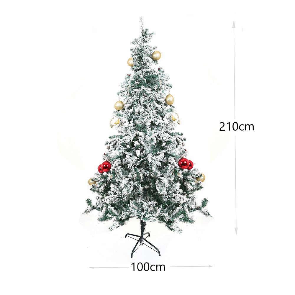 210 CM, Artificial Christmas Snow-Covered Tree - Medaid International
