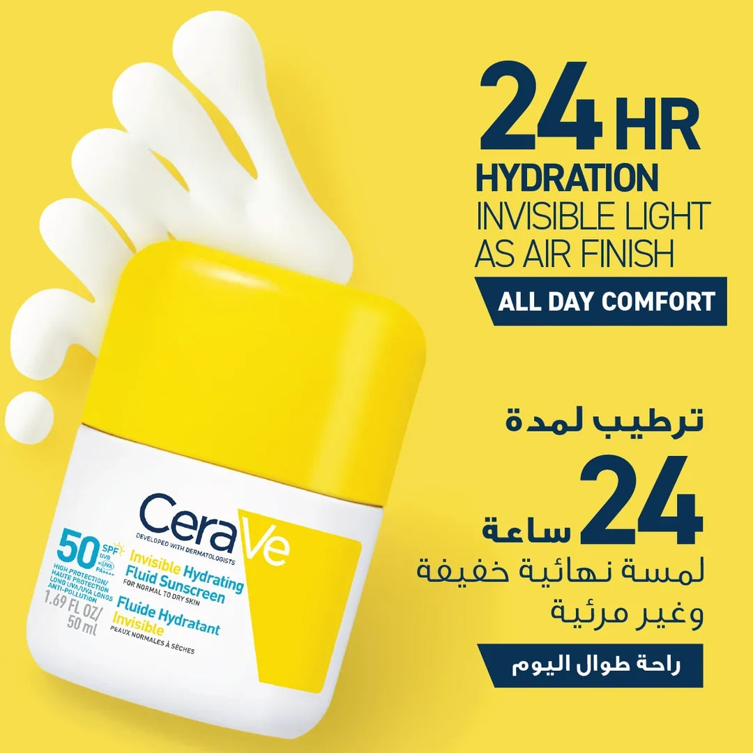 CERAVE INVISIBLE HYDRATING FLUID SUNSCREEN SPF50 50ML