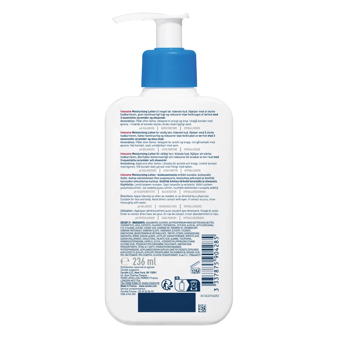 CERAVE INTENSIVE MOISTURISING LOTION FOR VERY DRY SKIN 236ML