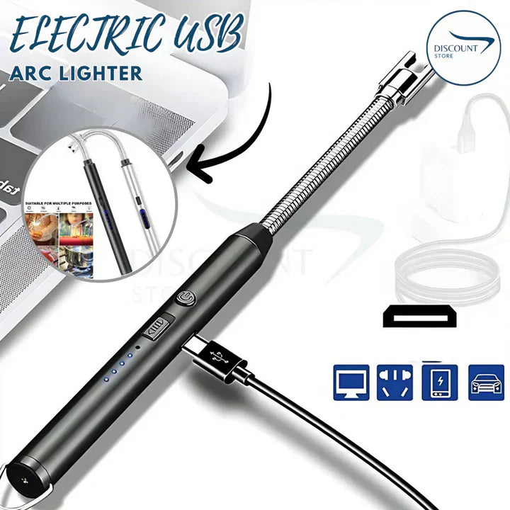 Rechargeable Electric Lighter, Windproof, Flexible Neck