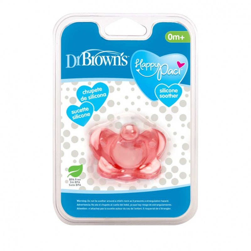 DrBrown's - Happi-Paci Silicone Soother - 0m+ 1pack - Pink