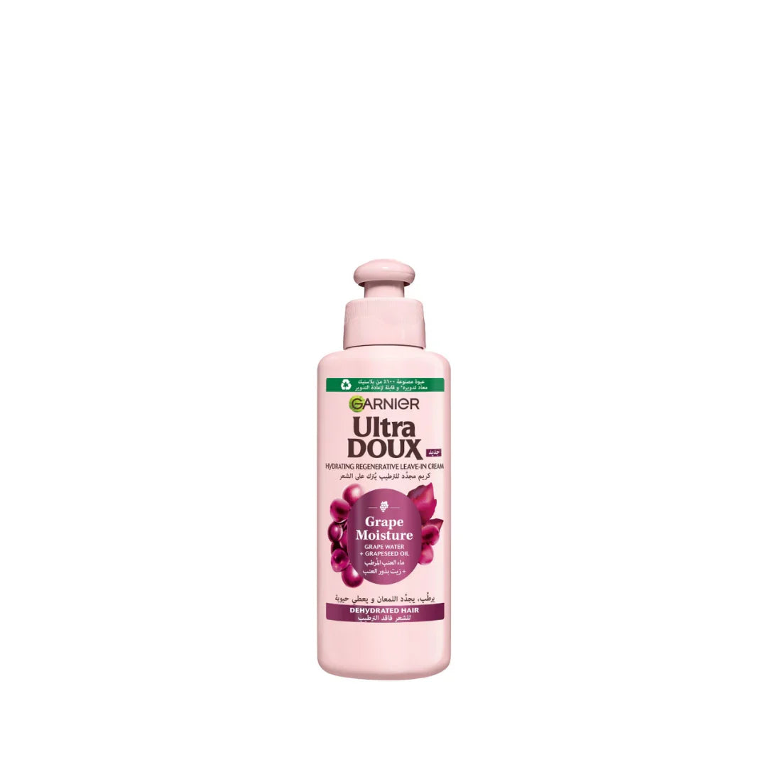 Garnier Ultra Doux Grape Moisture 2 in 1 Styling Cream, Volumizing Hydration for Dehydrated Hair With Hydrating Grape Water + Antioxidant Grapeseed Oil 200ML