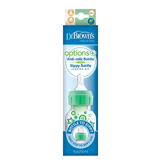 DrBrown's - Narrow OP+ 250ML LvL.3 (6m+) - Nipple - Sippy Spout - Green