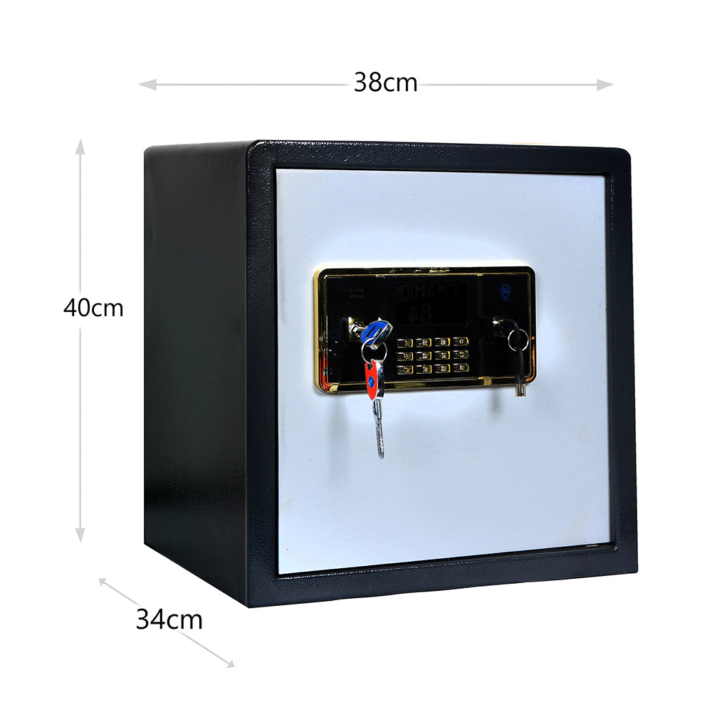 Metal, Digital Security Safe Box with Keypad and Key Locks, 16 kg - Medaid International