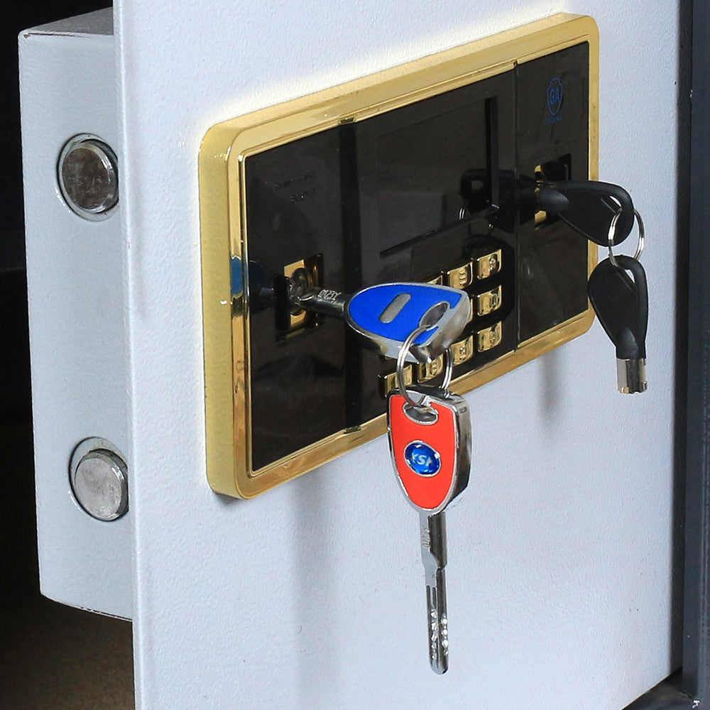 Metal, Digital Security Safe Box with Keypad and Key Locks, 16 kg - Medaid International