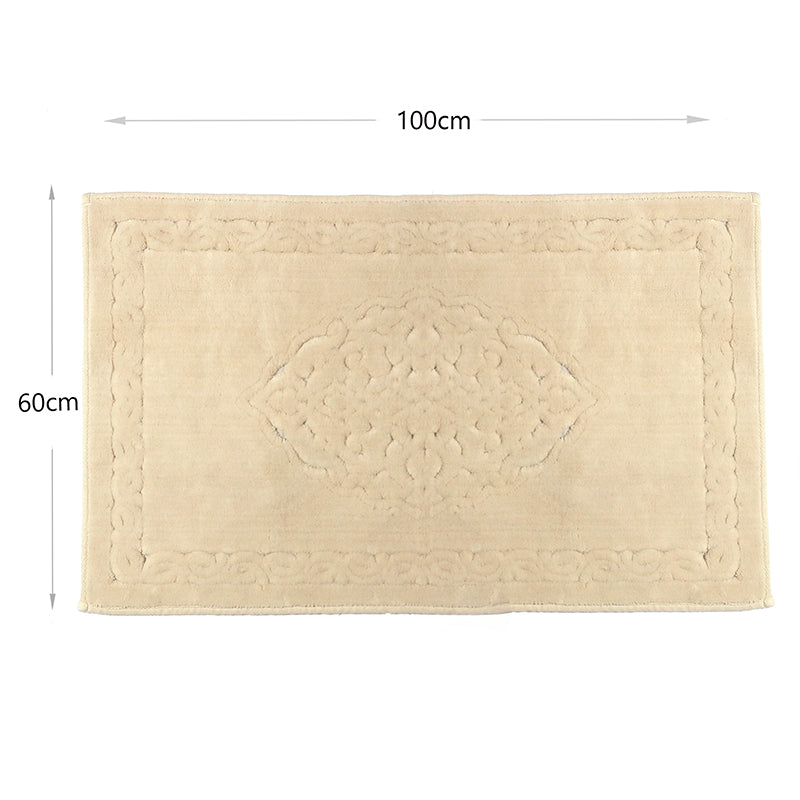 100 CM X 60 CM Cotton Bathroom Mat Extra Soft and Absorbent Bath Mats Washable Mat for Bathroom Floor Kitchen and Room Beige - Image 3