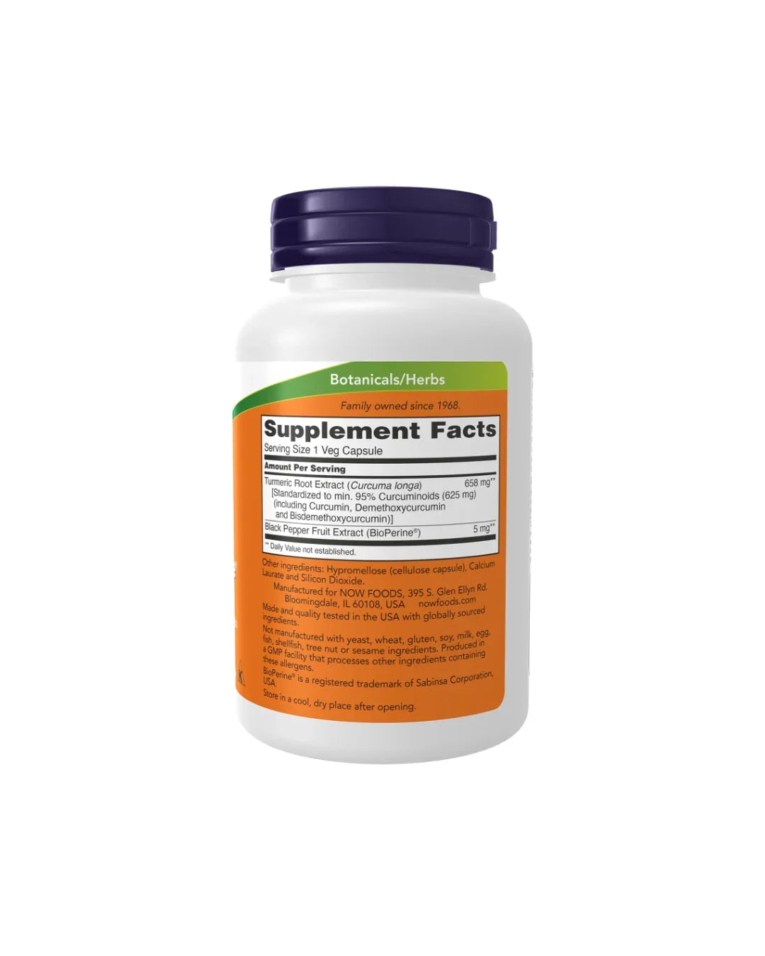Now Turmeric Curcumin With Bioperine 90 Veg Capsules