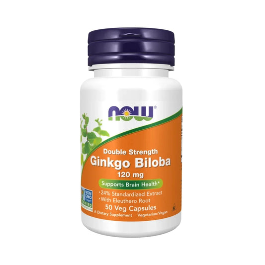 Now Double Strength Ginkgo Biloba 120 Mg 50 Capsules