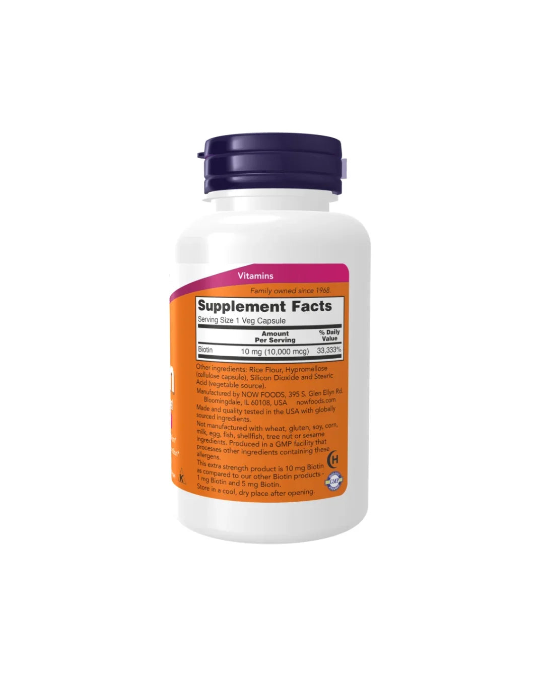 Now Biotin 10 Mg 100 Veg Capsules - 100 Veg Capsules