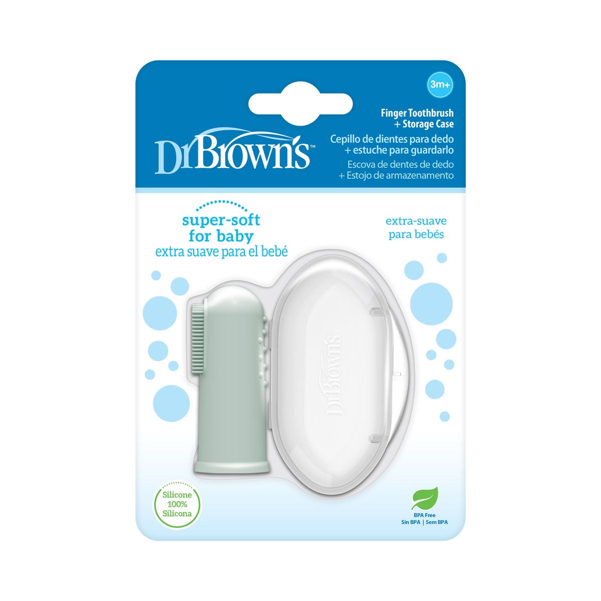 DrBrown's - Silicone Finger Toothbrush With Case - Green