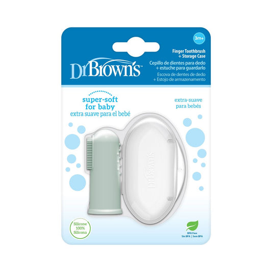 DrBrown's - Silicone Finger Toothbrush With Case - Green
